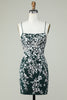 Load image into Gallery viewer, Dark Green Spaghetti Straps Bodycon Homecoming Dress With Appliques