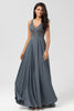 Load image into Gallery viewer, Confidently Charismatic A Line V Neck Green Long Bridesmaid Dress with Beading