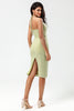 Load image into Gallery viewer, Halter Dusty Sage Bridesmaid Dress with Slit