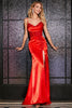Load image into Gallery viewer, Stunning Mermaid Spaghetti Straps Red Corset Prom Dress with Beading Slit