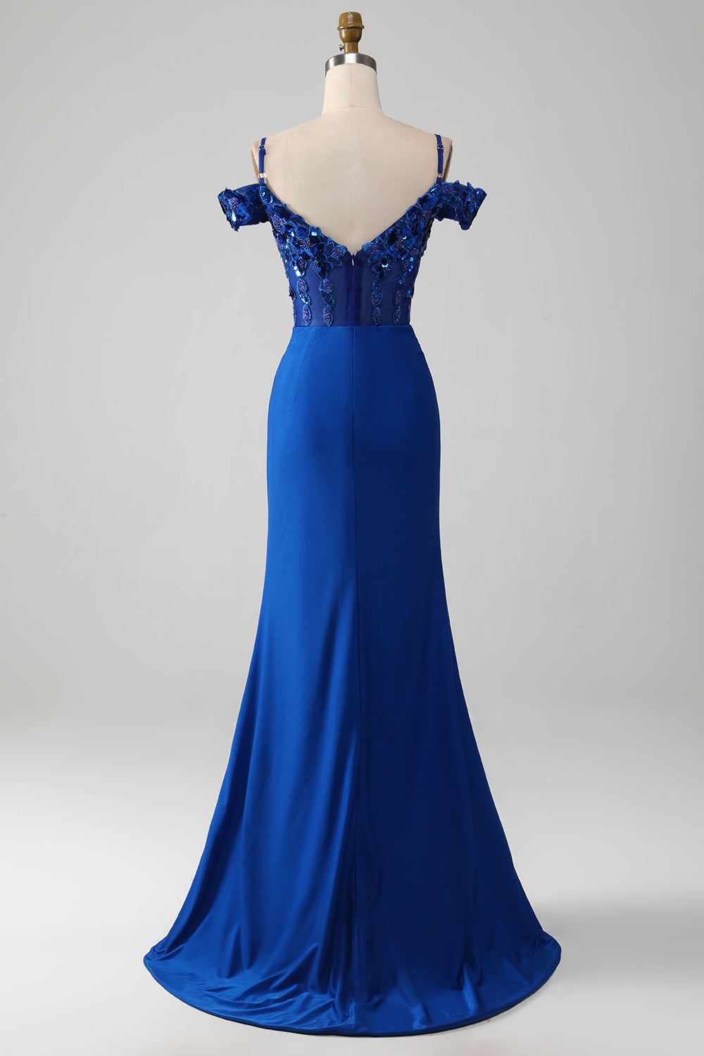ZAPAKA Women Beaded Royal Blue Corset Prom Dress with Slit Mermaid Evening Dress with Sequins ZAPAKA UK ZAPAKA Women Beaded Royal Blue Corset Prom Dress with Slit Mermaid Evening Dress with Sequins ZAPAKA UK