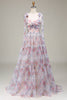 Load image into Gallery viewer, A-Line Tulle Flower Printed Prom Dress