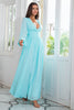 Load image into Gallery viewer, Light Green Chiffon Long Prom Dress with Slit