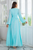 Load image into Gallery viewer, Light Green Chiffon Long Prom Dress with Slit