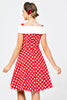 Load image into Gallery viewer, Off Shoulder Red White Dots Dress