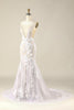 Load image into Gallery viewer, Ivory Mermaid Illusion Boat Neck Lace Wedding Dress