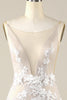 Load image into Gallery viewer, Ivory Mermaid Illusion Boat Neck Lace Wedding Dress