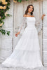 Load image into Gallery viewer, Ivory Sweep Train Flare Sleeves Wedding Dress