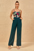 Load image into Gallery viewer, Dark Green Spaghetti Straps Bridesmaid Jumpsuit With Appliques