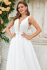Load image into Gallery viewer, Ivory Detachable Watteau Train Tulle Wedding Dress
