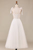 Load image into Gallery viewer, Ivory A-Line Tea-Length Tulle Corset Wedding Dress