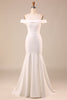 Load image into Gallery viewer, Simple Ivory Mermaid Lace-Up Back Long Wedding Dress