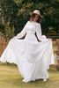 Load image into Gallery viewer, Ivory Long Sleeves Boho Wedding Dress with Lace