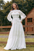 Load image into Gallery viewer, Ivory Long Sleeves Boho Wedding Dress with Lace