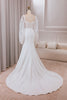 Load image into Gallery viewer, Ivory Lace Sweetheart Neck Long Sleeves Mermaid Wedding Dress with Sweep Train