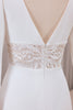 Load image into Gallery viewer, Ivory Deep V-neck Long Sleeves Crepe and Lace Mermaid Bridal Dress