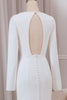 Load image into Gallery viewer, Ivory Deep V-neck Long Sleeves Crepe Mermaid Wedding Dress with Front Slit