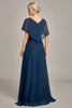 Load image into Gallery viewer, Navy A-Line Asymmetrical Sequins Mother of the Bride Dress With Beading