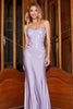 Load image into Gallery viewer, Stylish Mermaid Sweetheart Lilac Corset Prom Dress with Lace Appliques