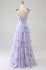Load image into Gallery viewer, Lilac Corset Floral A-Line Long Prom Dress