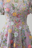 Load image into Gallery viewer, Mauve Ball-Gown/Princess Embroidered Prom Dress with Short Sleeves