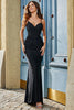 Load image into Gallery viewer, Mermaid Black Beaded Prom Dress with Ruffles