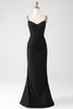 Load image into Gallery viewer, Mermaid Beaded Black Prom Dress with Ruffles
