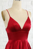 Load image into Gallery viewer, Simple A Line Spaghetti Straps Burgundy Long Prom Dress with Cirss Cross Back