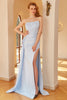 Load image into Gallery viewer, Mermaid Light Blue Long Prom Dress with Slit