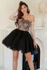 Load image into Gallery viewer, Black Strapless Neck A Line Graduation Dress