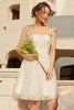 Load image into Gallery viewer, Stylish Spaghetti Straps White Short Homecoming Dress with Embroidery