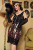 Load image into Gallery viewer, Black &amp; Red Short Sequins 1920s Flapper Dress