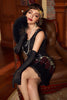 Load image into Gallery viewer, Black &amp; Red Short Sequins 1920s Flapper Dress