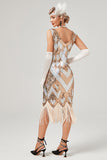 Golden Sequins 1920s Dress with Fringe