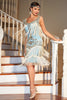 Load image into Gallery viewer, Blue Apricot Gatsby 1920s Dress with Sequins and Fringes