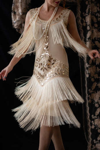 Gatsby 1920s Dress with Sequins and Fringes