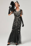 Ivory Sequins Long 1920s Dress