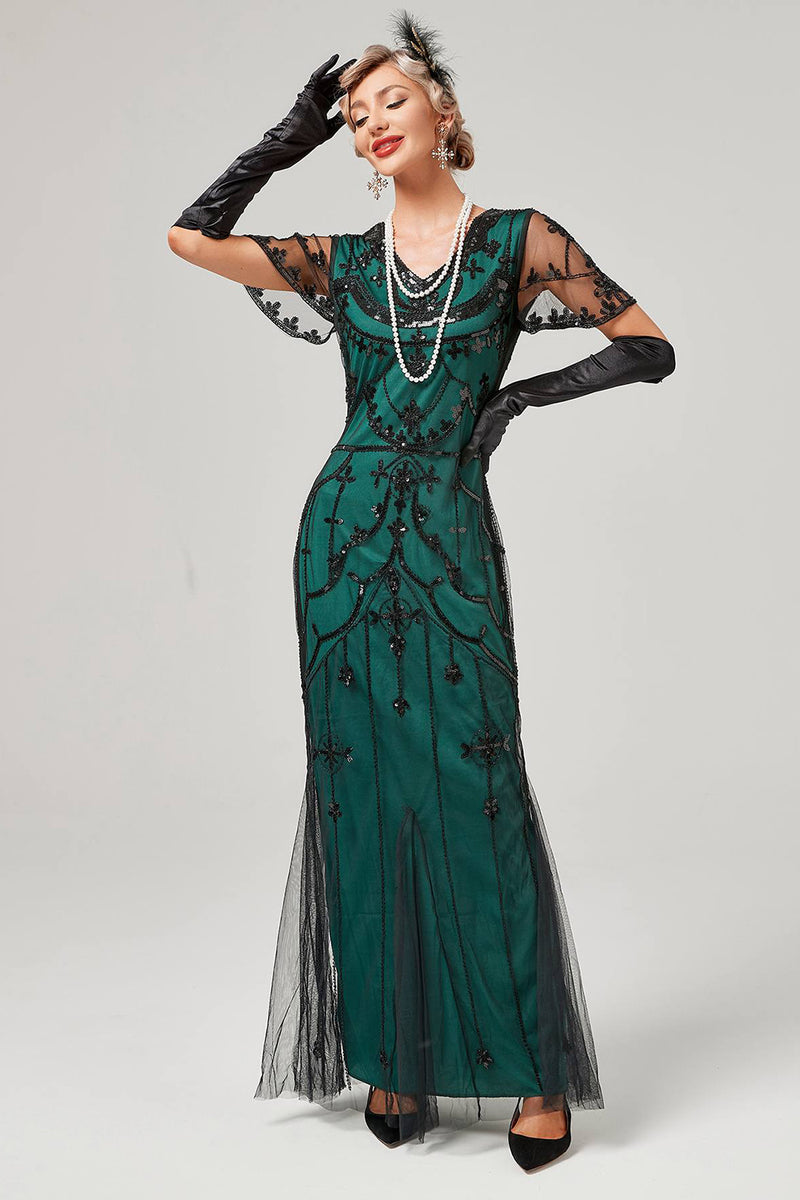 Load image into Gallery viewer, Red Sequins Long 1920s Dress