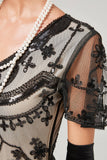 Ivory Sequins Long 1920s Dress