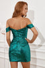 Load image into Gallery viewer, Dark Green Sequined Graduation Dress