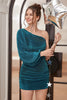 Load image into Gallery viewer, One Shouder Velvet Cocktail Dress