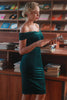 Load image into Gallery viewer, Dark Green Bodycon Velvet Party Dress
