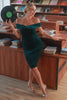 Load image into Gallery viewer, Dark Green Bodycon Velvet Party Dress