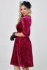 Load image into Gallery viewer, Long Sleeves Vintage Velvet Dress