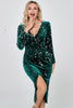 Load image into Gallery viewer, Long Sleeves Bodycon Velvet Dress with Stars