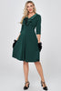 Load image into Gallery viewer, Dark Green 3/4 Sleeves Vintage Dress