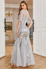 Load image into Gallery viewer, Grey Mermaid Sparkly Beaded Sequins Wedding Party Dress