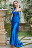 Load image into Gallery viewer, Royal Blue Halter Lace Up Backless Prom Dress