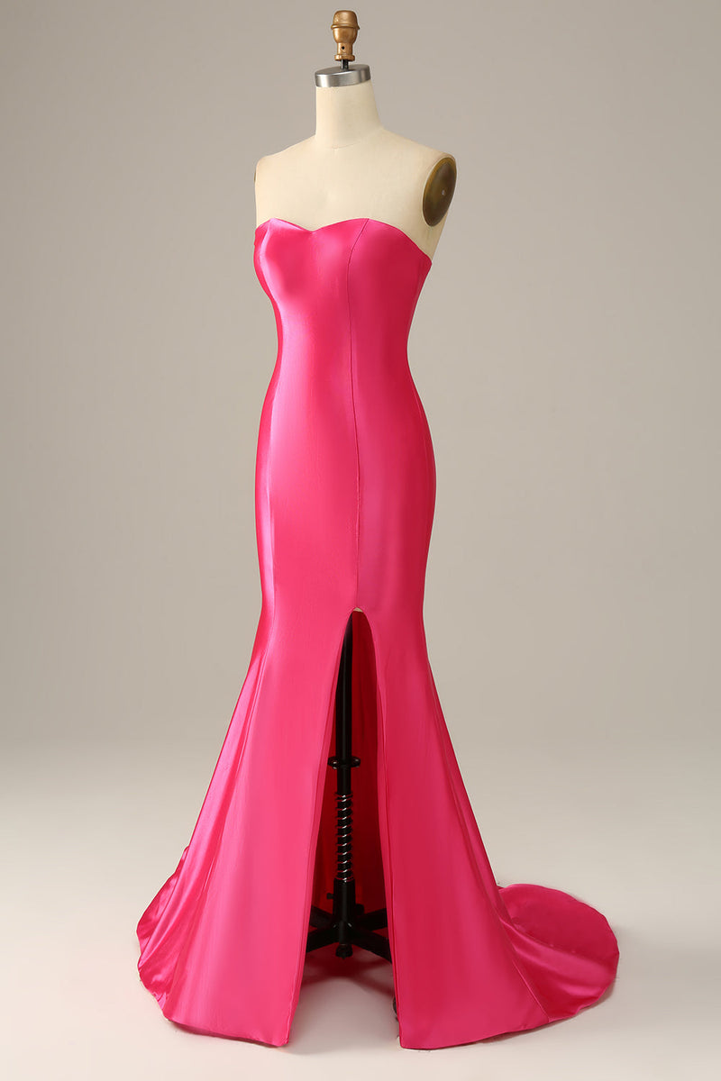 Load image into Gallery viewer, Fuchsia Sweetheart Mermaid Prom Dress