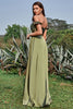 Load image into Gallery viewer, Army Green Off the Shoulder Long Bridesmaid Dress with Slit